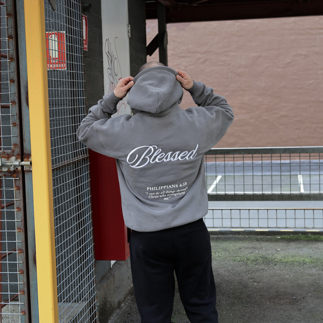 Grey Blessed (Hoodie)